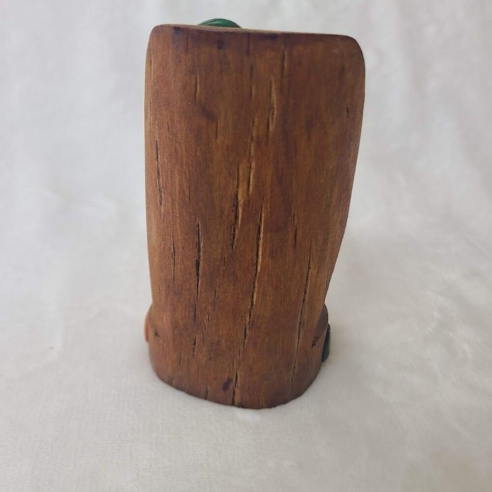 Guatemala Hand Carved Wooden Quetzal Bird Incense Holder Folk Art - Picture 5 of 11